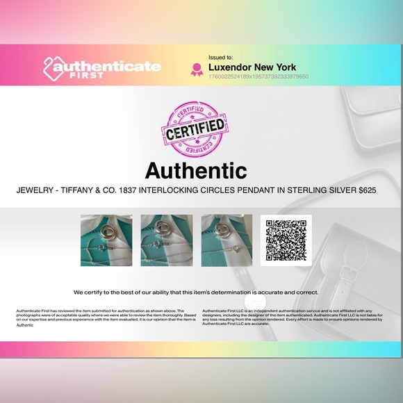 Tiffany & Co. Interlocking Circles Pendant in Sterling Silver 16” NEW $625 - Picture 5 of 17